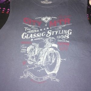 Faded Glory Tank Top Motorcycle Graphic Y2K